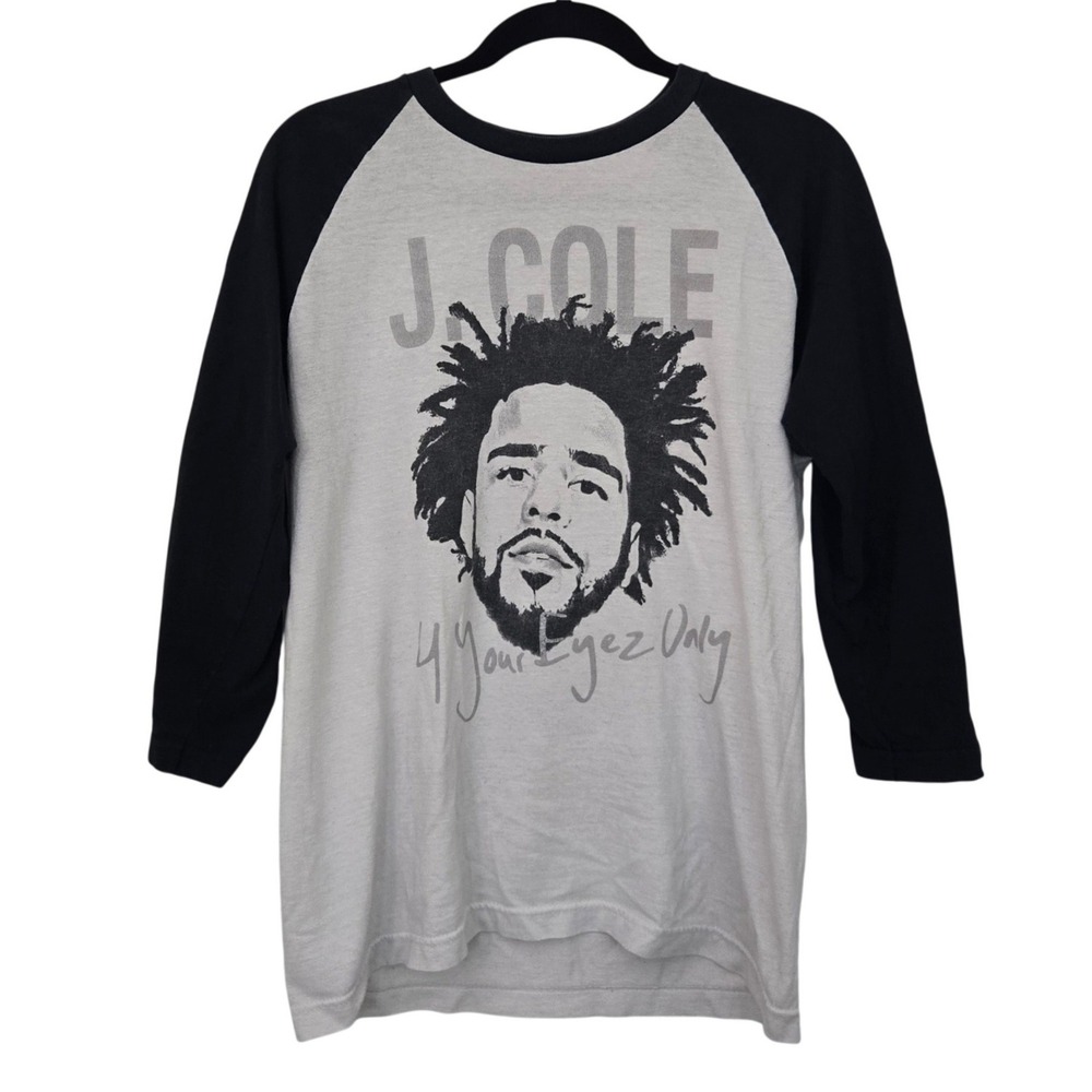 Cole 4 Your Eyez Only Tour Shirt M Mens Raglan 3/4 Sleeve Graphic Rap Tee